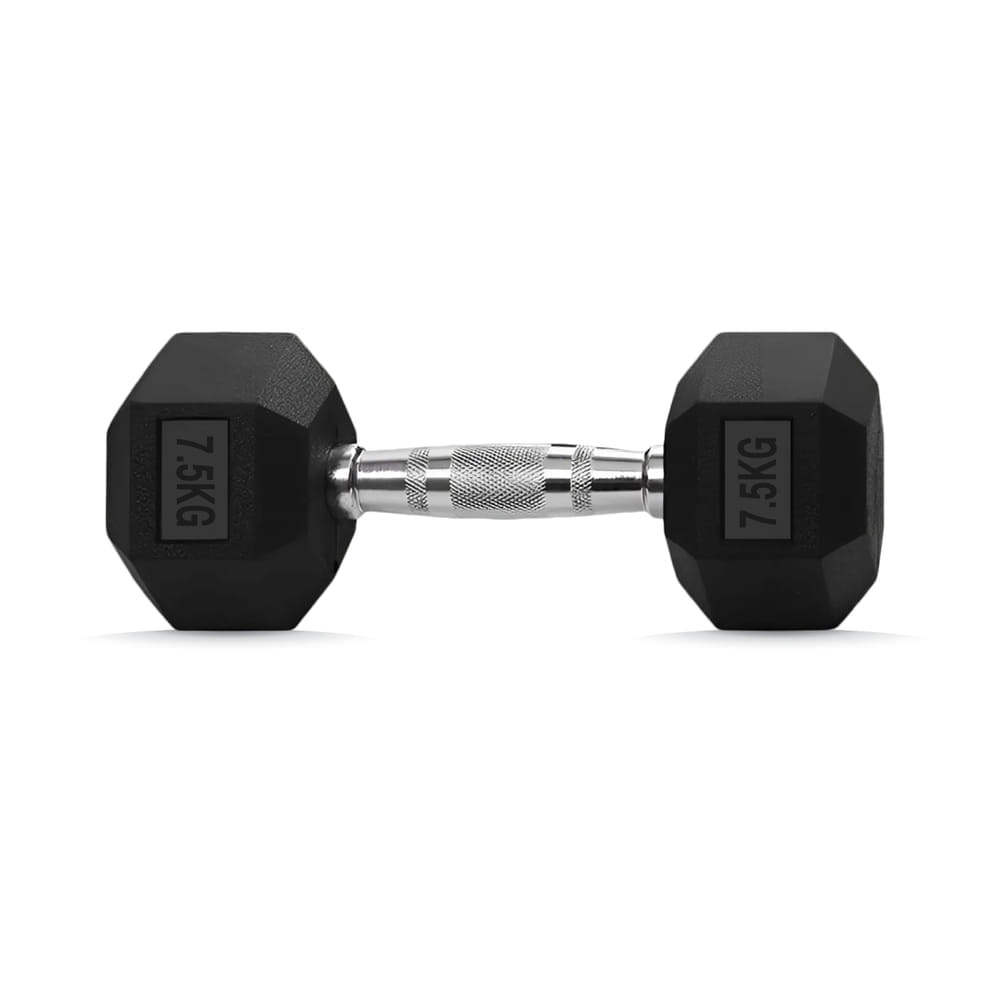 ดัมเบลยางออกกำลังกาย HOMEFITTOOLS แบบเหลี่ยม 7.5 KG (1 คู่)